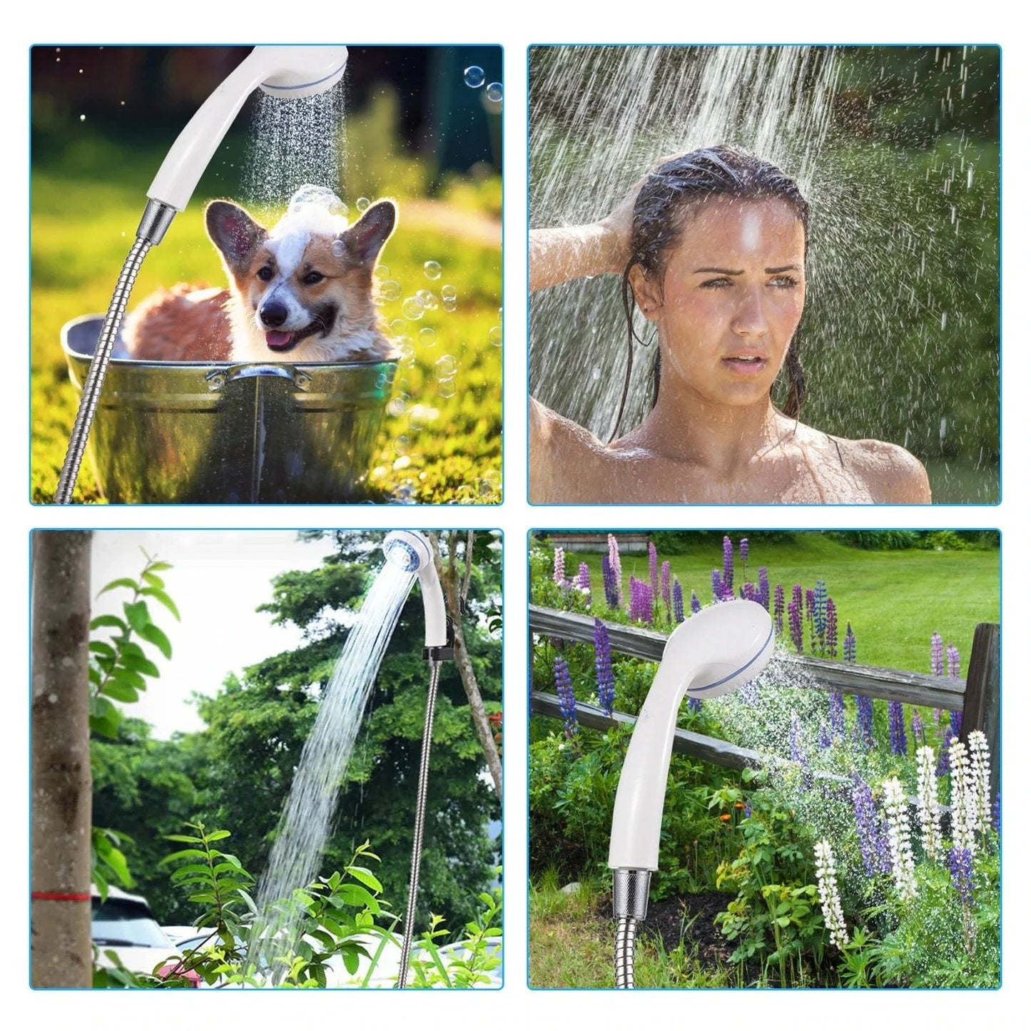 🚿 🔥 Tragbare Campingdusche mit einstellbarem Durchfluss - für eine einfache und bequeme Reinigung im Freien!