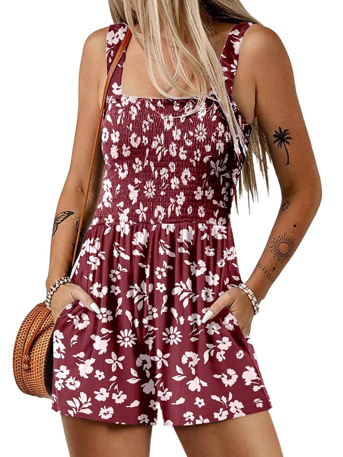 ⏰Heißer Verkauf 50% Rabatt💃Ärmelloser, lockerer, lässiger Sommer-Overall mit Smock-Details💕