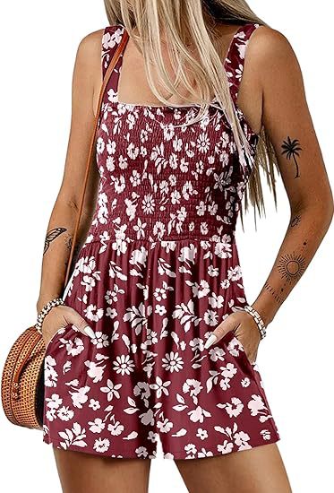 ⏰Heißer Verkauf 50% Rabatt💃Ärmelloser, lockerer, lässiger Sommer-Overall mit Smock-Details💕