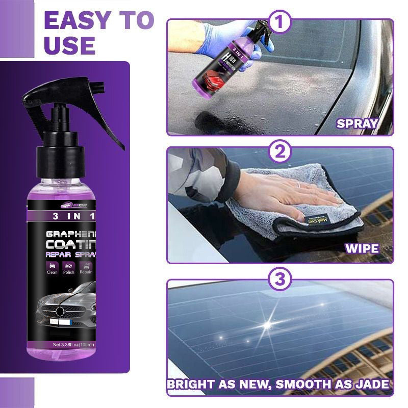 🔥Kaufen Sie 2 und erhalten Sie 3 gratis🔥 3-IN-1 Hoher Schutz Schnelles Auto-Beschichtung Spray