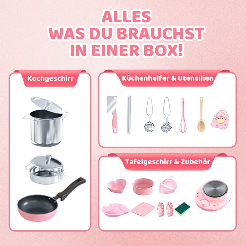 💯Bestes Geschenk für Kinder🎁Mini-Küchen-Kochspielzeug für Kinder – 22-teiliges Set