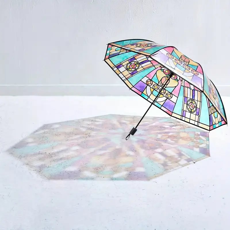 🔥Heißer Verkauf 49% RABATT💦 -Automatischer Regenschirm aus Buntglas im Vintage-Stil