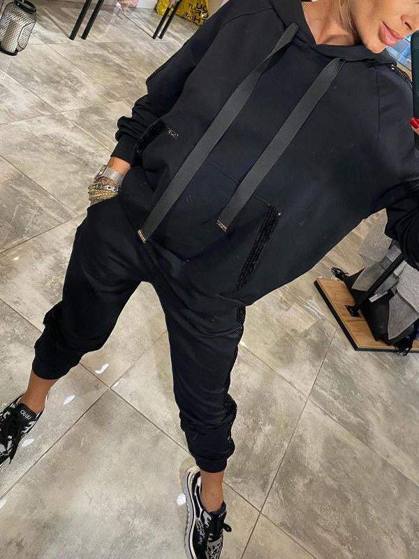 💥Hot Sell 50% Off💥Women’s Drawstring Hooded Tops & Pants 2-Piece Set