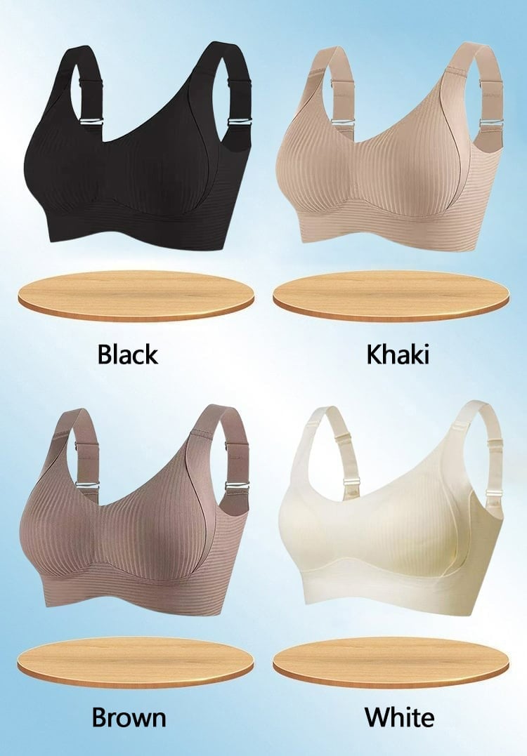 🎁Kaufen Sie 1 und erhalten Sie 3 Packungen💕Gerippter Push-up-BH für Frauen, verstellbar, kabellos💃