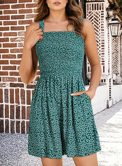 ⏰Heißer Verkauf 50% Rabatt💃Ärmelloser, lockerer, lässiger Sommer-Overall mit Smock-Details💕