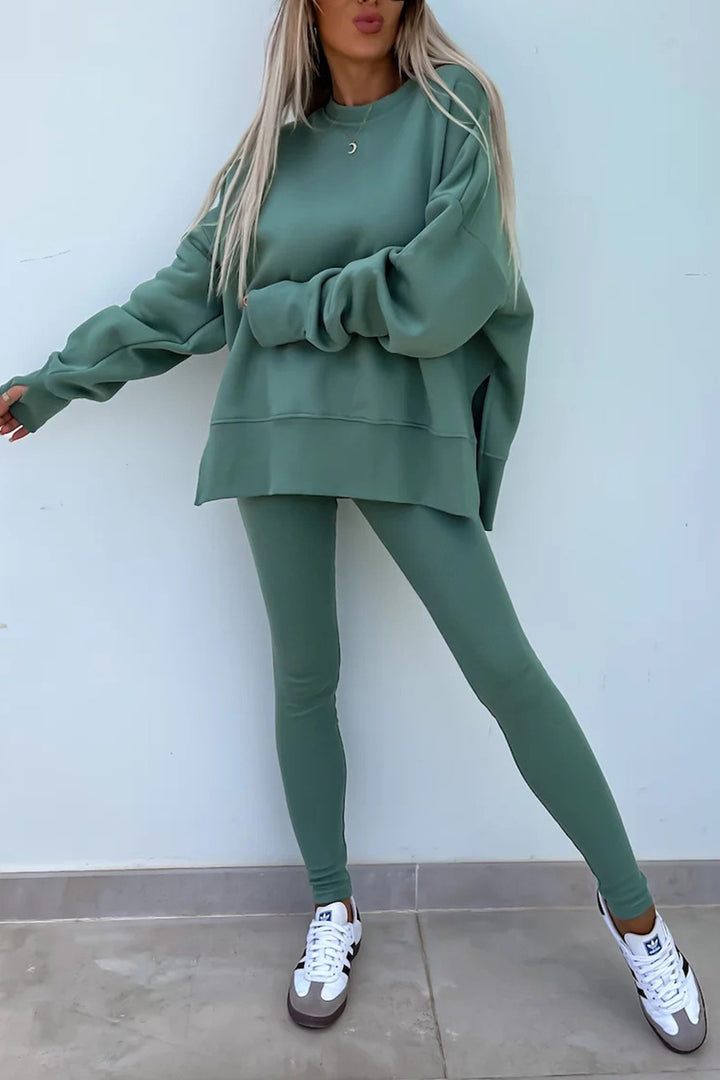 Casual Women Sweatshirt Leggings Set