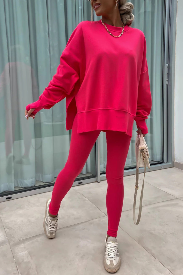 Casual Women Sweatshirt Leggings Set