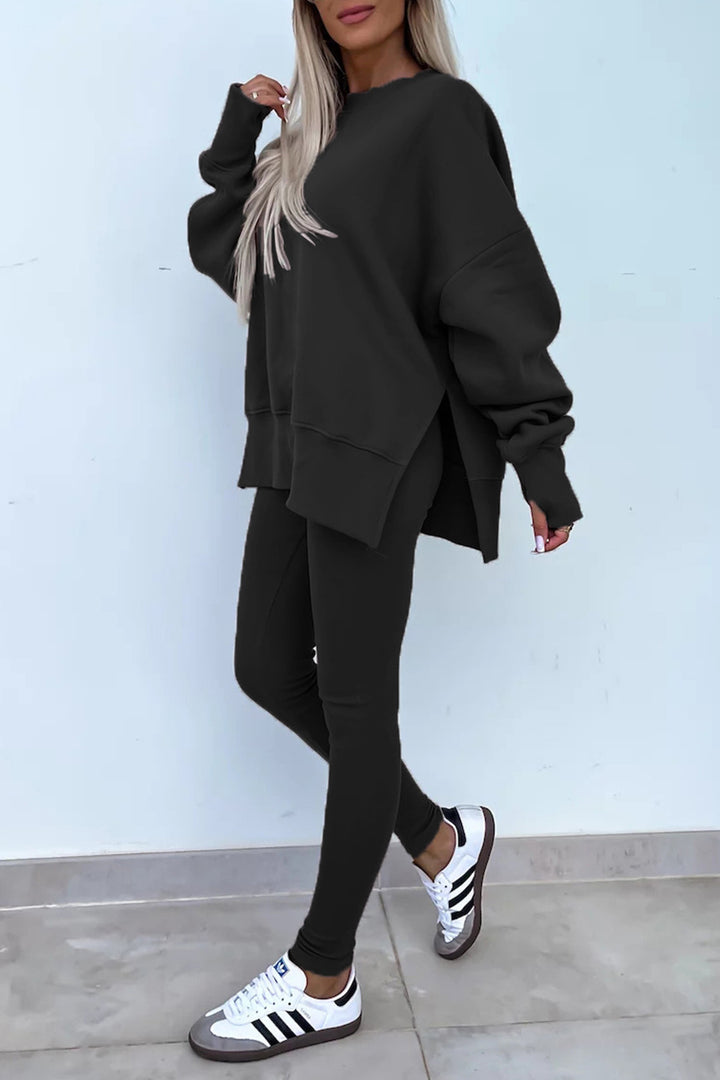 Casual Women Sweatshirt Leggings Set