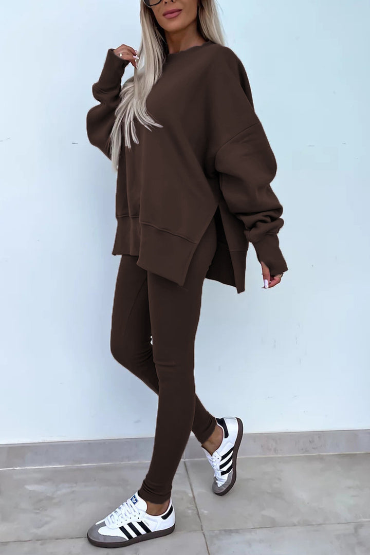 Casual Women Sweatshirt Leggings Set