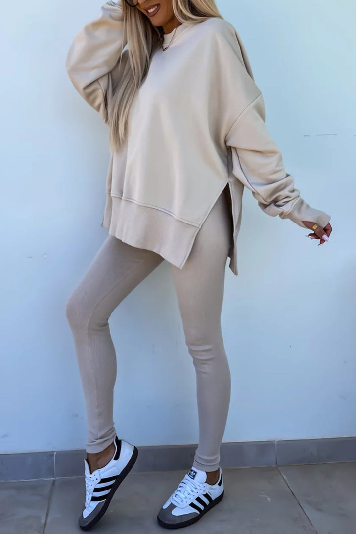 Casual Women Sweatshirt Leggings Set