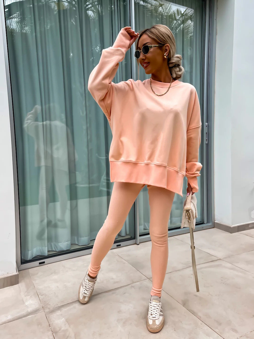Casual Women Sweatshirt Leggings Set