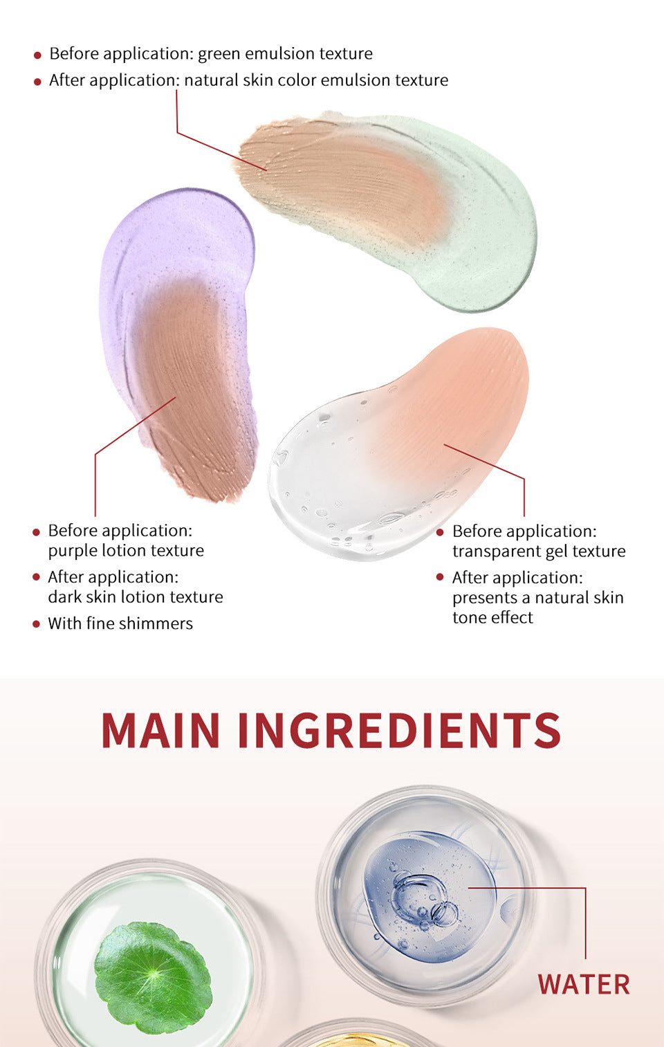 💓Kaufen Sie 1 und erhalten Sie 1 gratis💓Natürliche Rot-Aufhellungs-Wasser-Gel-Korrekturcreme