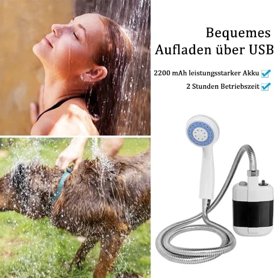 🚿 🔥 Tragbare Campingdusche mit einstellbarem Durchfluss - für eine einfache und bequeme Reinigung im Freien!