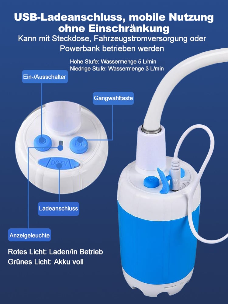 🚿 🔥 Tragbare Campingdusche mit einstellbarem Durchfluss - für eine einfache und bequeme Reinigung im Freien!