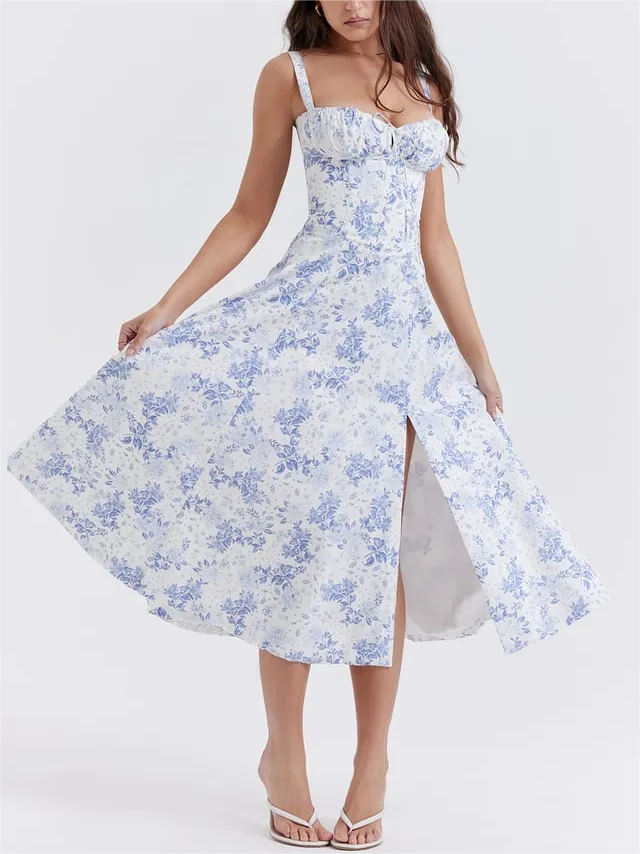 🌷 Sommer Hot Sale - 50% Rabatt 🍧 Druckgestuftes Korsett-Sommerkleid