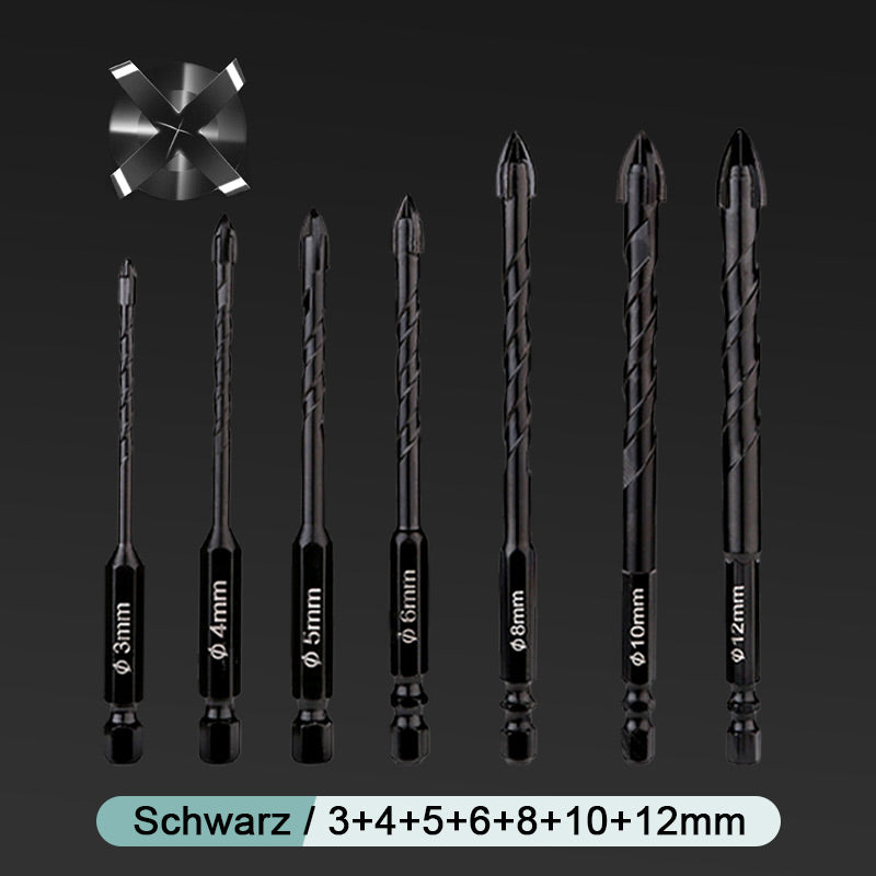 Universal 4-Kanten Kreuz Bohrer Set-Allgemeine Anwendbarkeit, vielseitig einsetzbar!