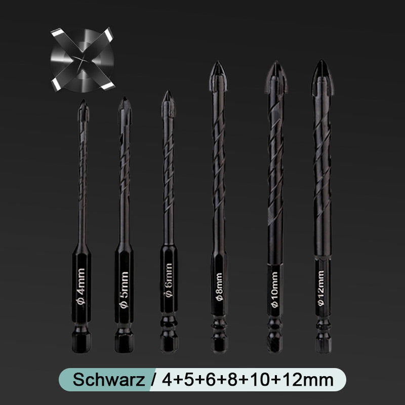 Universal 4-Kanten Kreuz Bohrer Set-Allgemeine Anwendbarkeit, vielseitig einsetzbar!