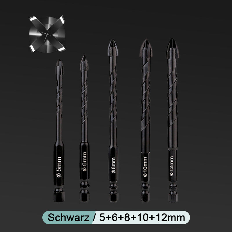 Universal 4-Kanten Kreuz Bohrer Set-Allgemeine Anwendbarkeit, vielseitig einsetzbar!