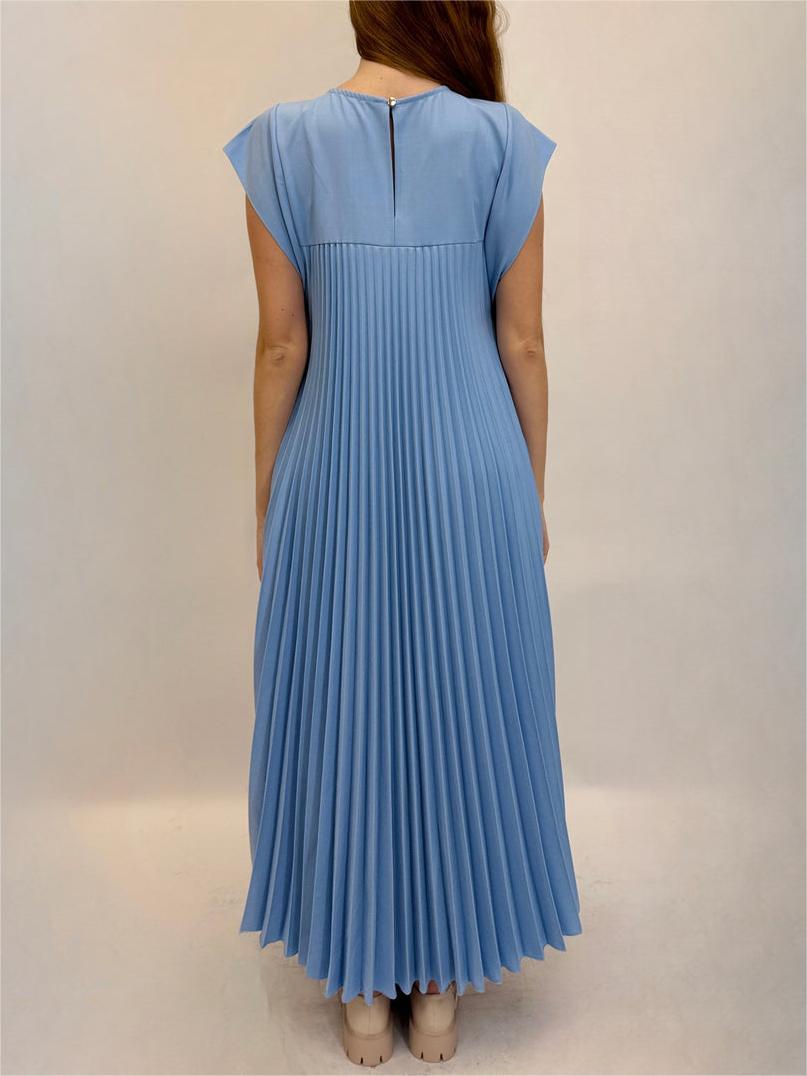 Sleeveless Pleated Simple Solid Color Dress