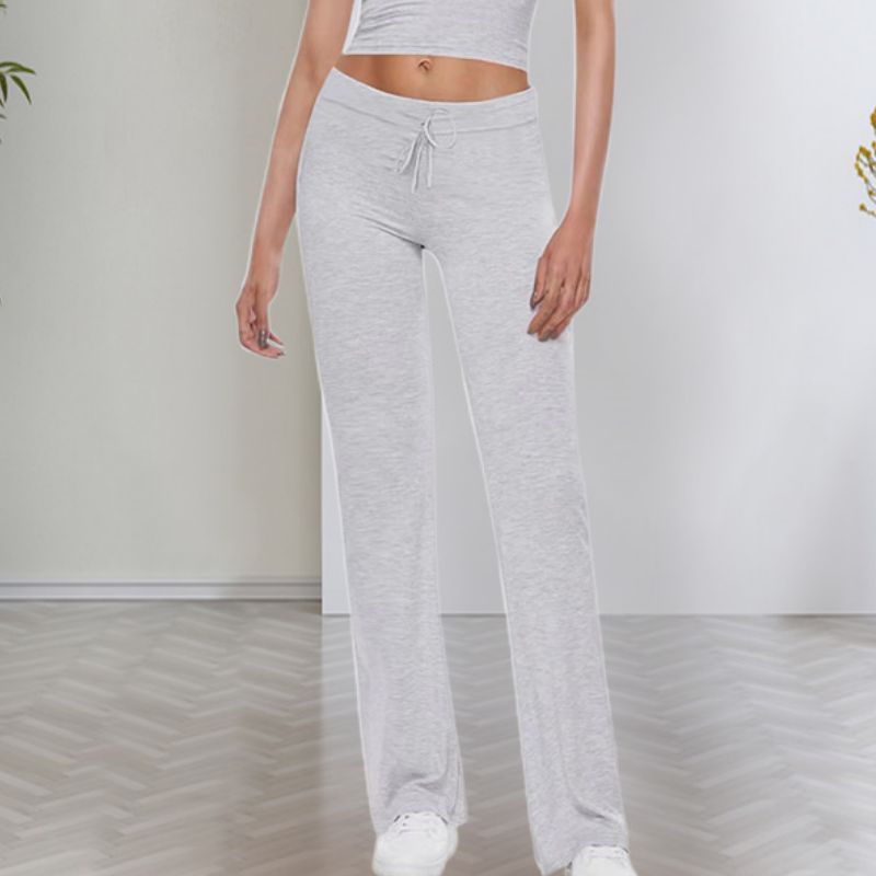 🍁New for autumn✨ Casual Solid Color T-Shirt & Straight Leg Pants Set
