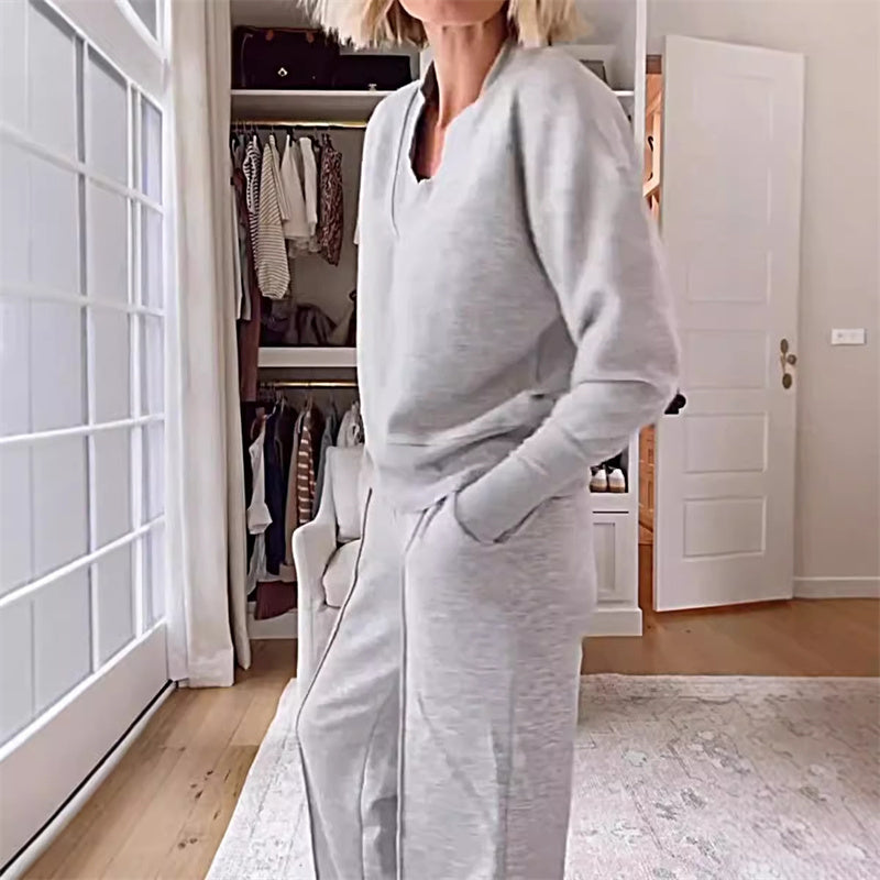 Women's casual fashion set ๐(top + trousers)
