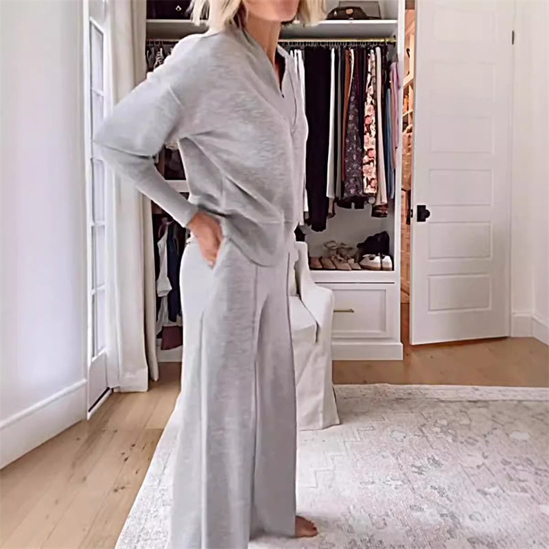 Women's casual fashion set ๐(top + trousers)