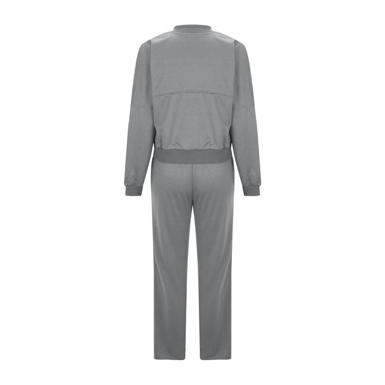 🔥Free shipping for a limited time🔥Women's Long Sleeve Zip Coat Drawstring Sweatpants 2-Piece Sets
