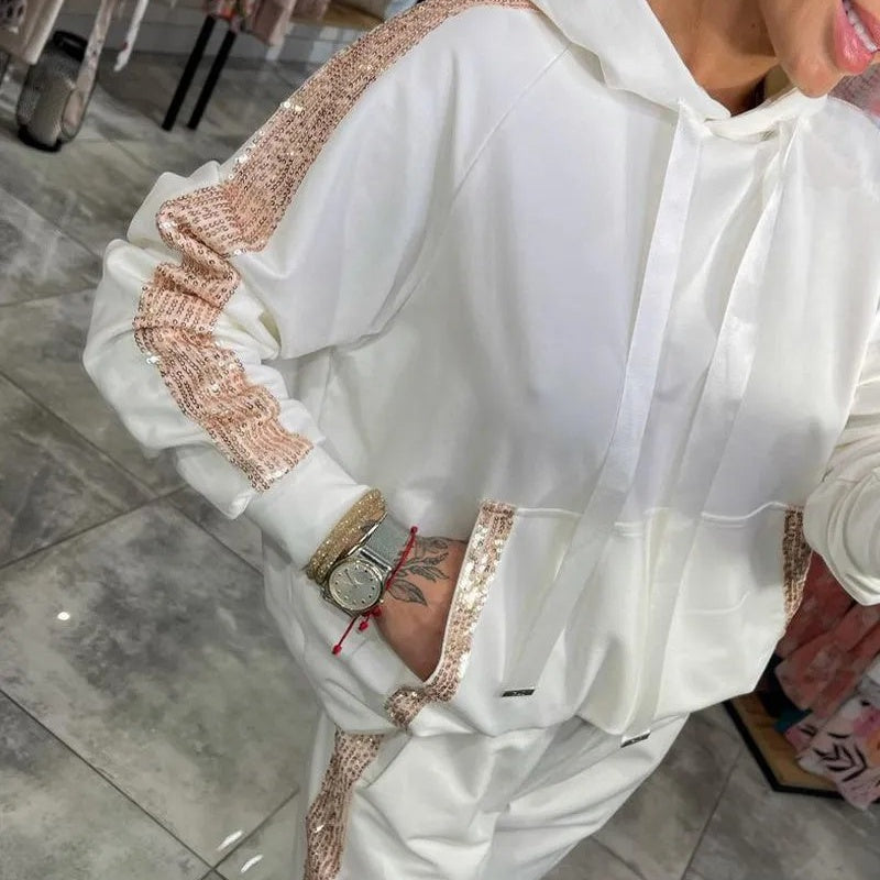 💥Hot Sell 50% Off💥Women’s Drawstring Hooded Tops & Pants 2-Piece Set