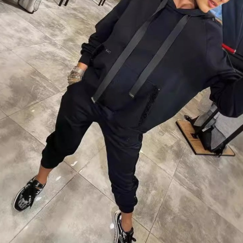 💥Hot Sell 50% Off💥Women’s Drawstring Hooded Tops & Pants 2-Piece Set