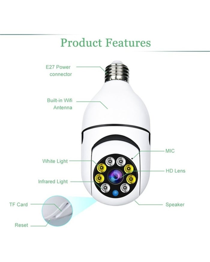🔥2024 Hot Sale 50% off🔥Wireless Wifi Light Bulb Camera Security Camera