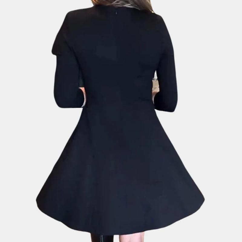 đNew for autumnâ¨Womenâs Elegant Half-zip Round Neck Dress in Solid Color