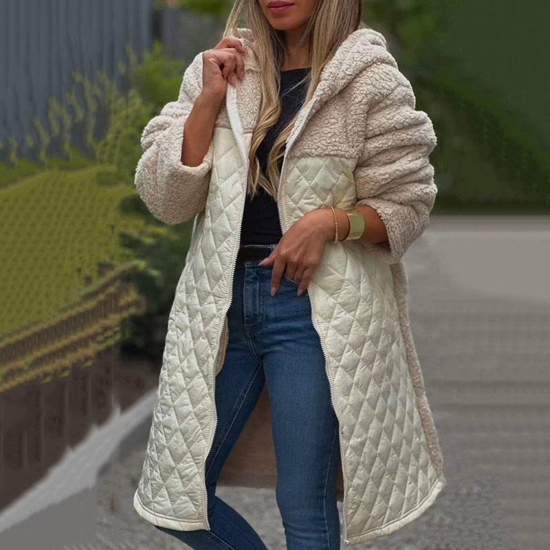 40% Off🔥 Women's Cozy Quilted Sherpa Coat with Hood