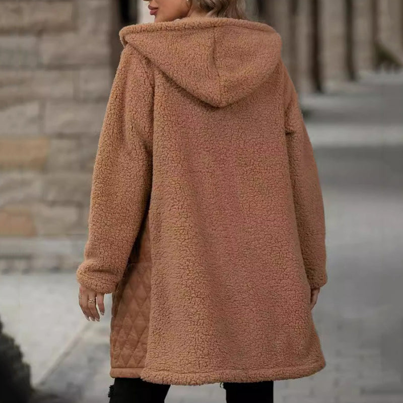 40% Off🔥 Women's Cozy Quilted Sherpa Coat with Hood