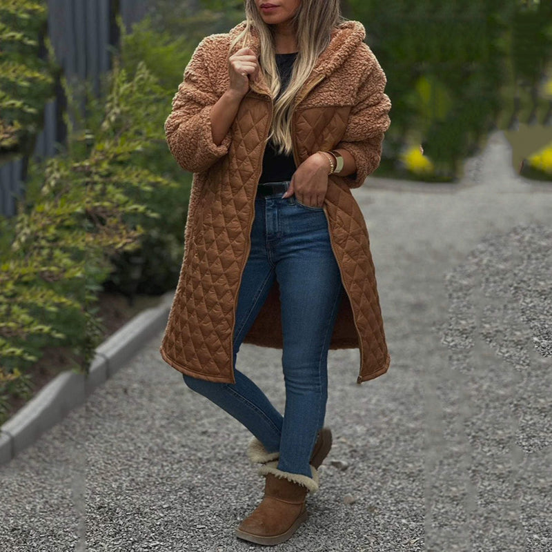 40% Off🔥 Women's Cozy Quilted Sherpa Coat with Hood