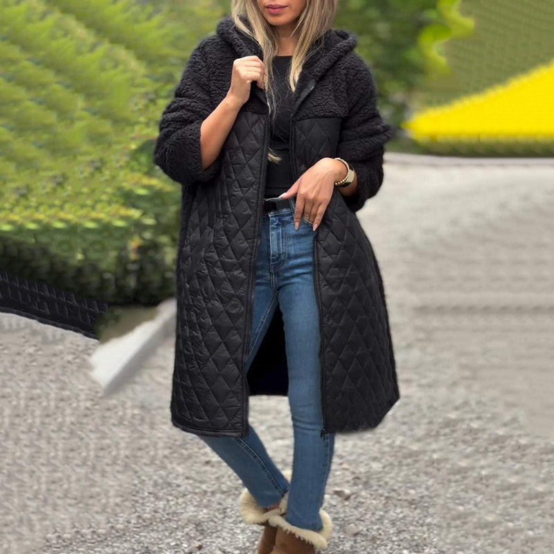 40% Off🔥 Women's Cozy Quilted Sherpa Coat with Hood
