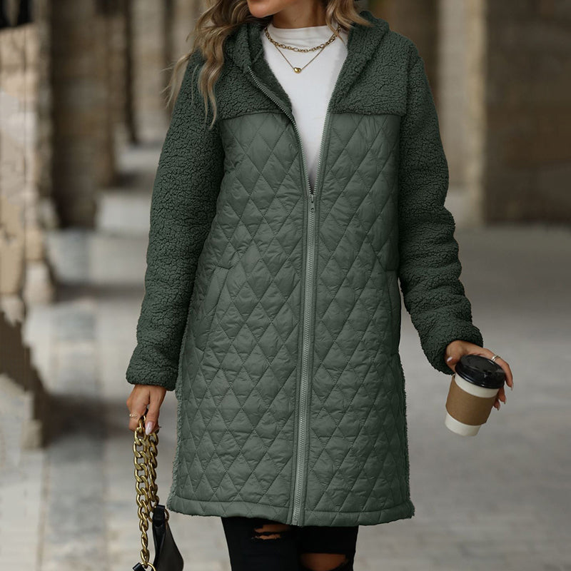 40% Off🔥 Women's Cozy Quilted Sherpa Coat with Hood