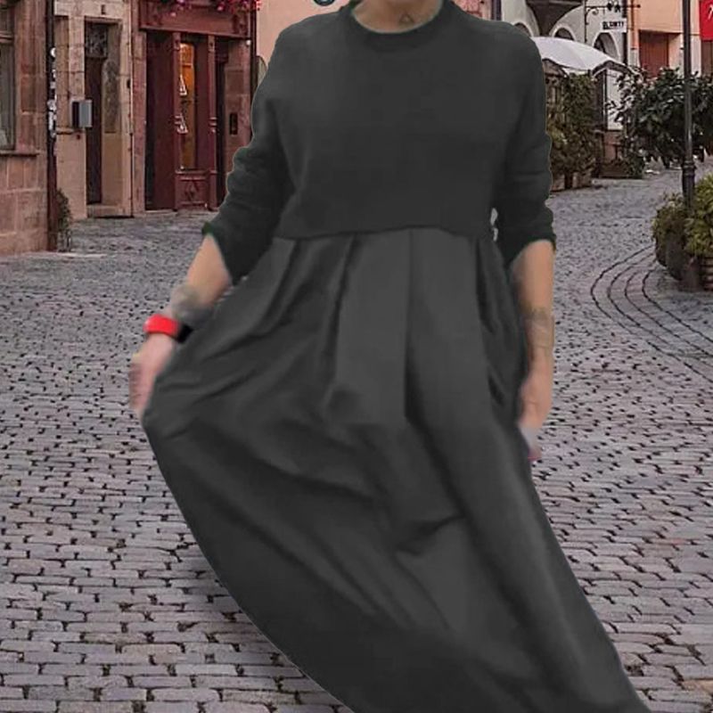 Women’s Casual Round-neck Long-sleeve Dress👗