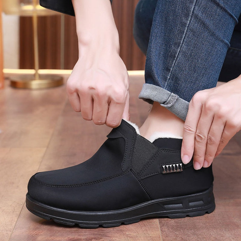 Winter wool warm and plush men's cotton boots