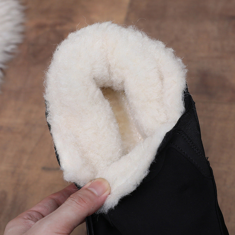 Winter wool warm and plush men's cotton boots
