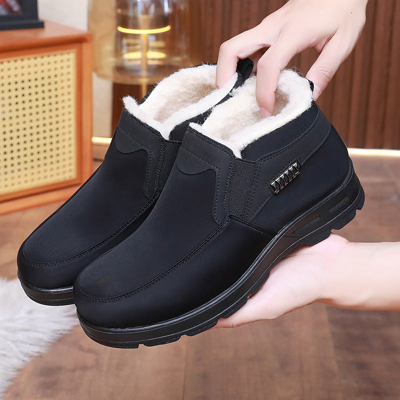 Winter wool warm and plush men's cotton boots