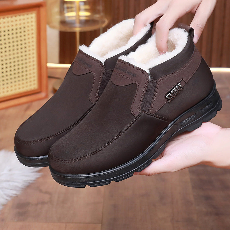Winter wool warm and plush men's cotton boots