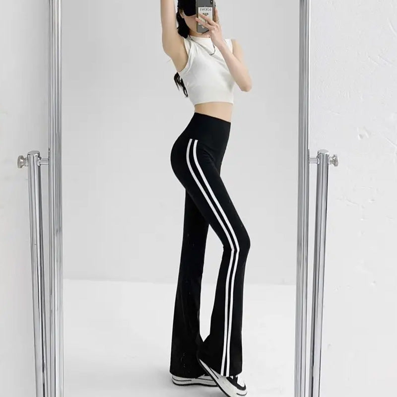 Women's High-Waisted Flare Leggings with Tummy Control