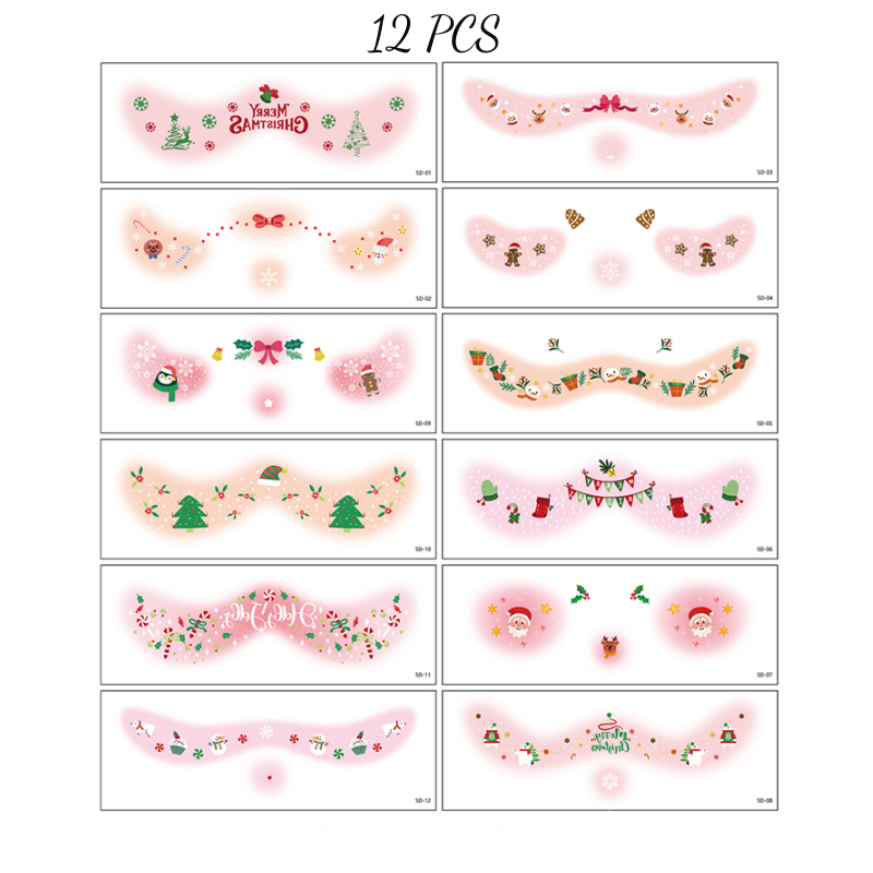 🎅Early Christmas - 50% OFF🎄12 Sheets Christmas Temporary Face Tattoos for Kids