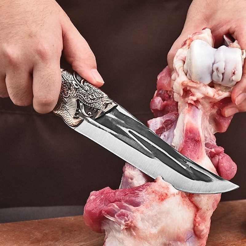 🎁Knochenschneidemesser mit Drachenverzierung und Scheide🔪💎