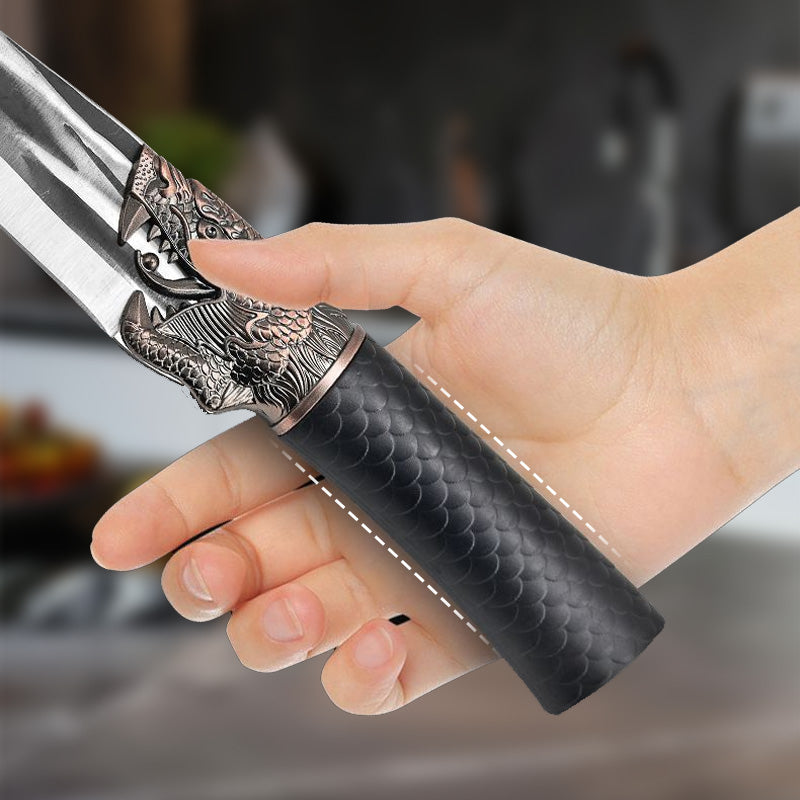 🎁Knochenschneidemesser mit Drachenverzierung und Scheide🔪💎