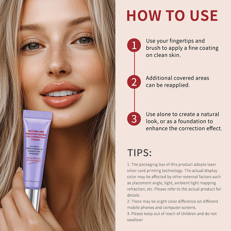 💓Kaufen Sie 1 und erhalten Sie 1 gratis💓Natürliche Rot-Aufhellungs-Wasser-Gel-Korrekturcreme