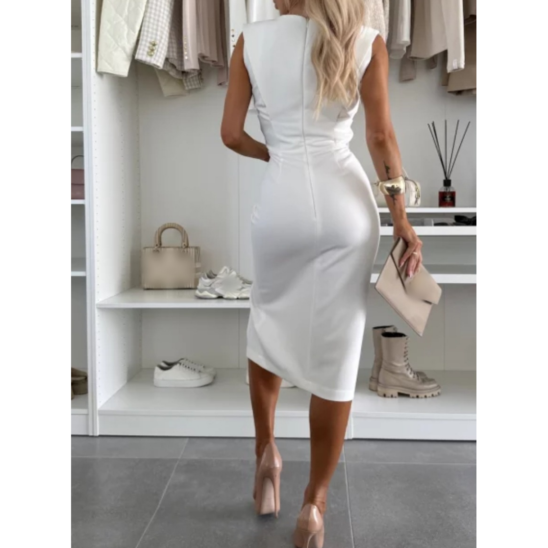 ⏳Begrenzte Zeit 50% Rabatt💥Ärmelloses Damen Bodycon Kleid mit Schlitz