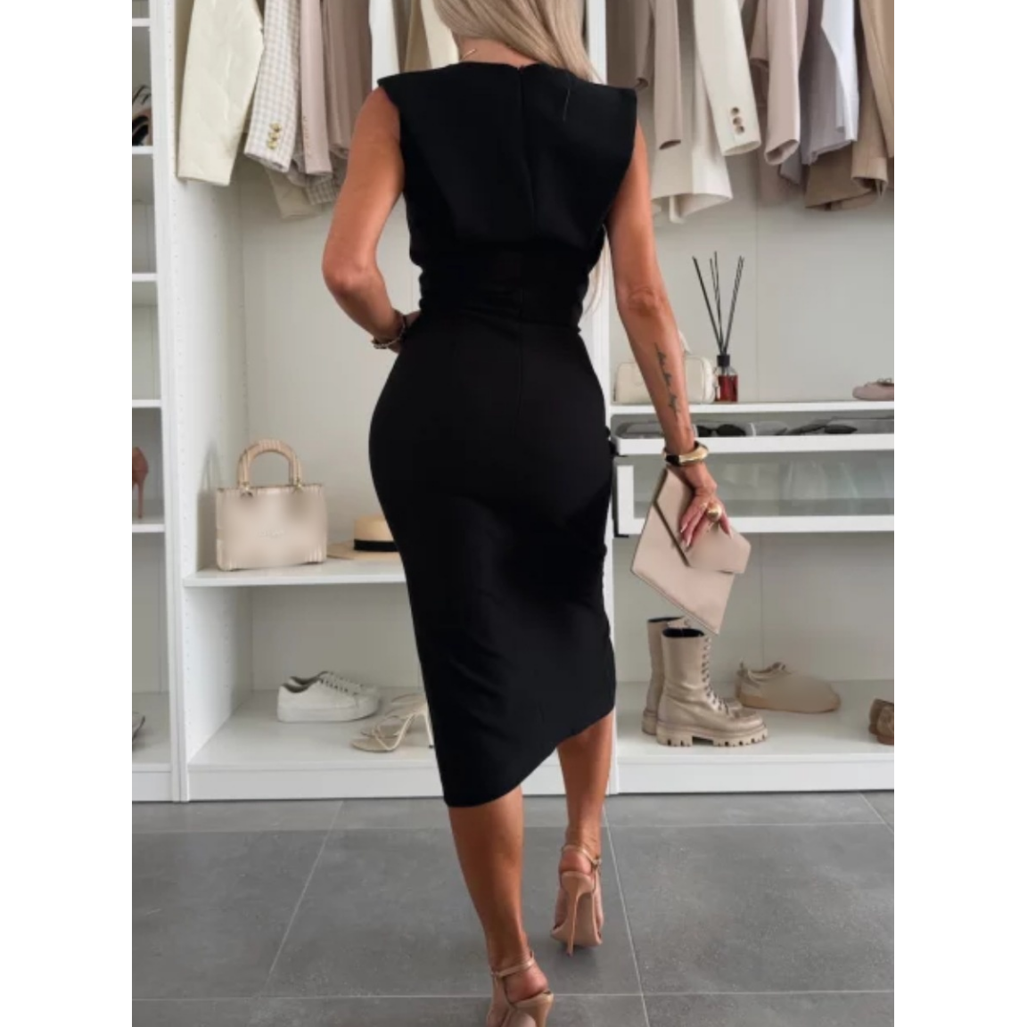 ⏳Begrenzte Zeit 50% Rabatt💥Ärmelloses Damen Bodycon Kleid mit Schlitz