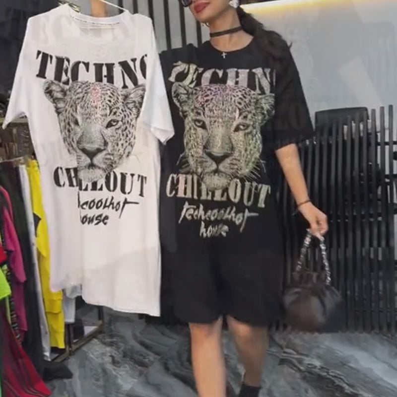 ✨Aktuell Trendend✨Frauenübergroßes Glitzer-T-Shirt-Kleid