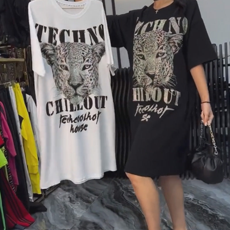 ✨Aktuell Trendend✨Frauenübergroßes Glitzer-T-Shirt-Kleid